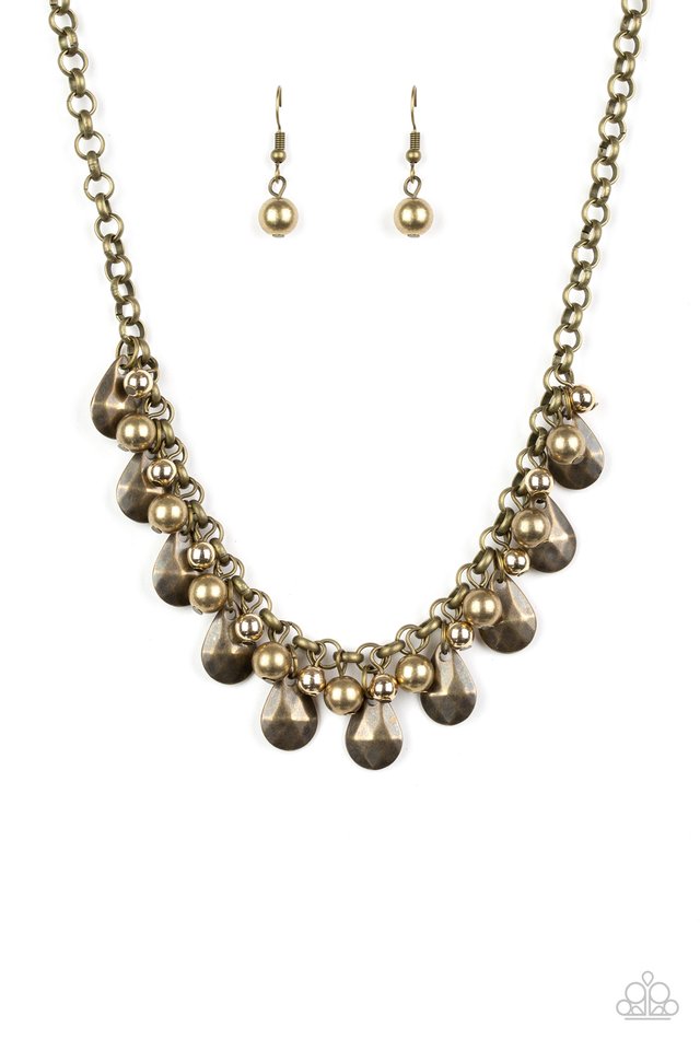 Stage Stunner - Brass - Paparazzi Necklace Image
