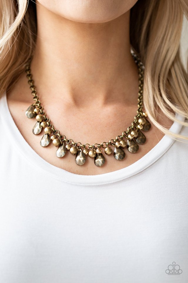 Stage Stunner - Brass - Paparazzi Necklace Image