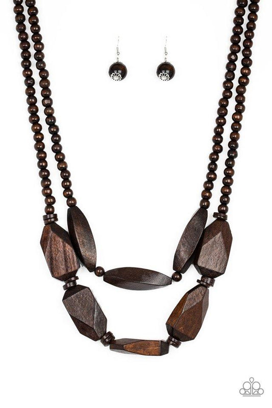 Paparazzi Necklace ~ Tropical Heat Wave - Brown