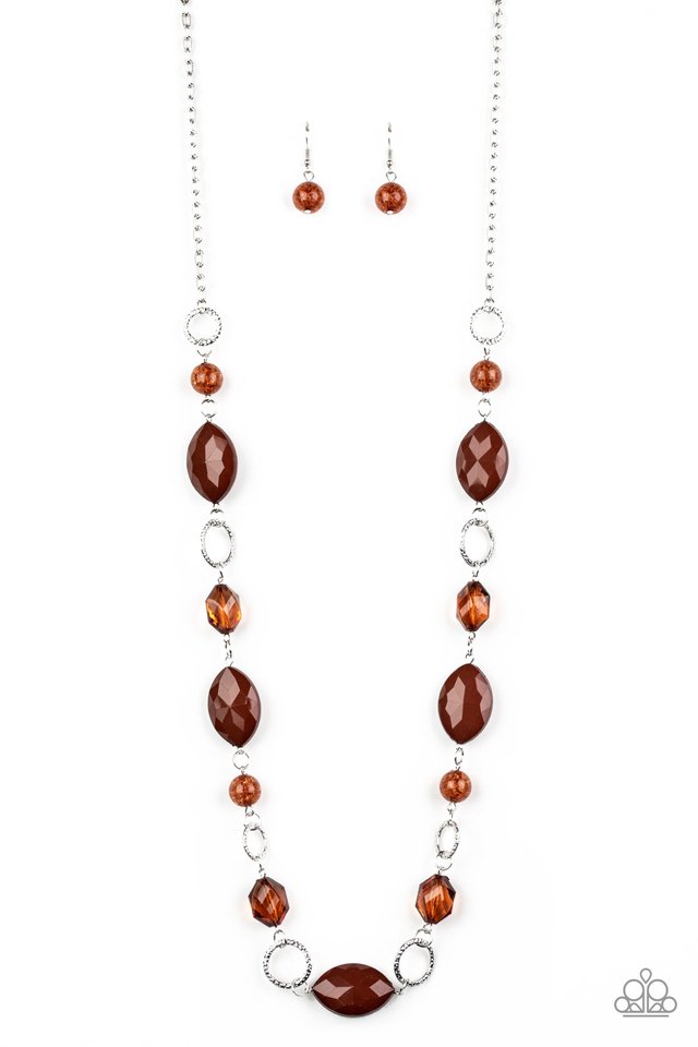 Shimmer Simmer - Brown - Paparazzi Necklace Image