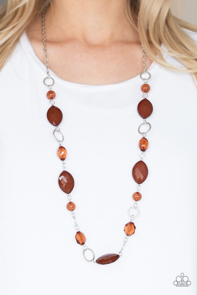 Shimmer Simmer - Brown - Paparazzi Necklace Image