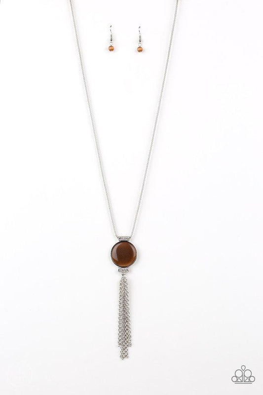 Paparazzi Necklace ~ Happy As Can BEAM - Brown