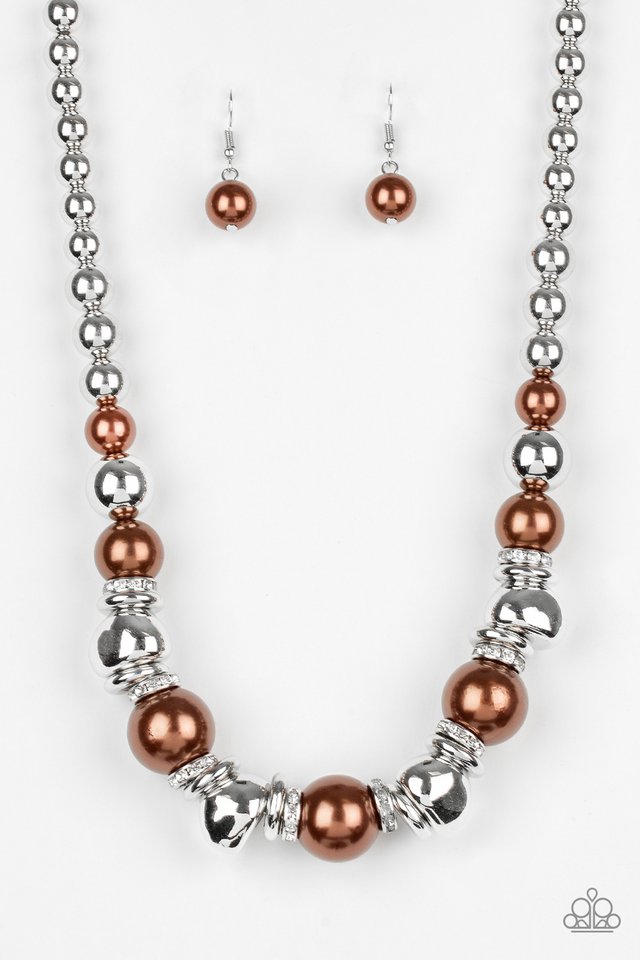 Hollywood HAUTE Spot - Brown - Paparazzi Necklace Image