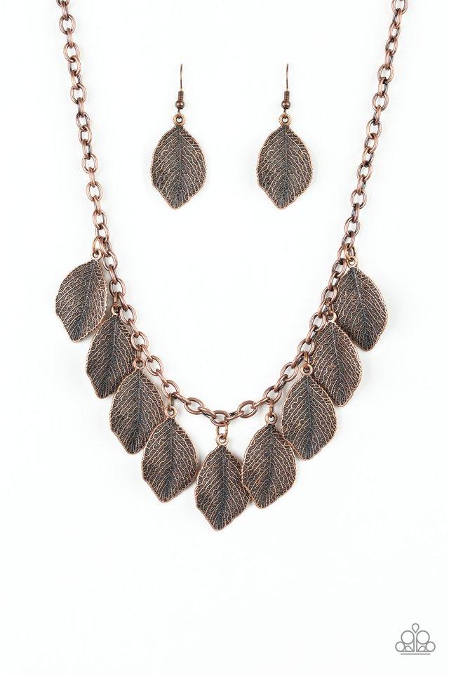 Paparazzi Necklace ~ A True Be-LEAF-er - Copper