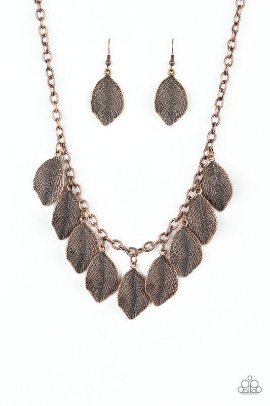 Paparazzi Necklace ~ A True Be-LEAF-er - Copper