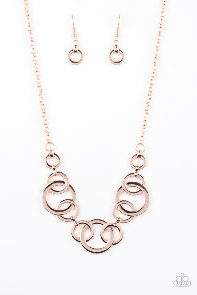 Going In Circles - Rose Gold - Paparazzi Necklace Image