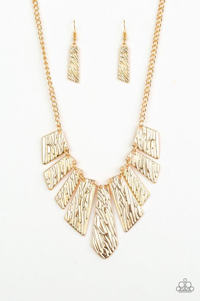 Paparazzi Necklace ~ Texture Tigress - Gold