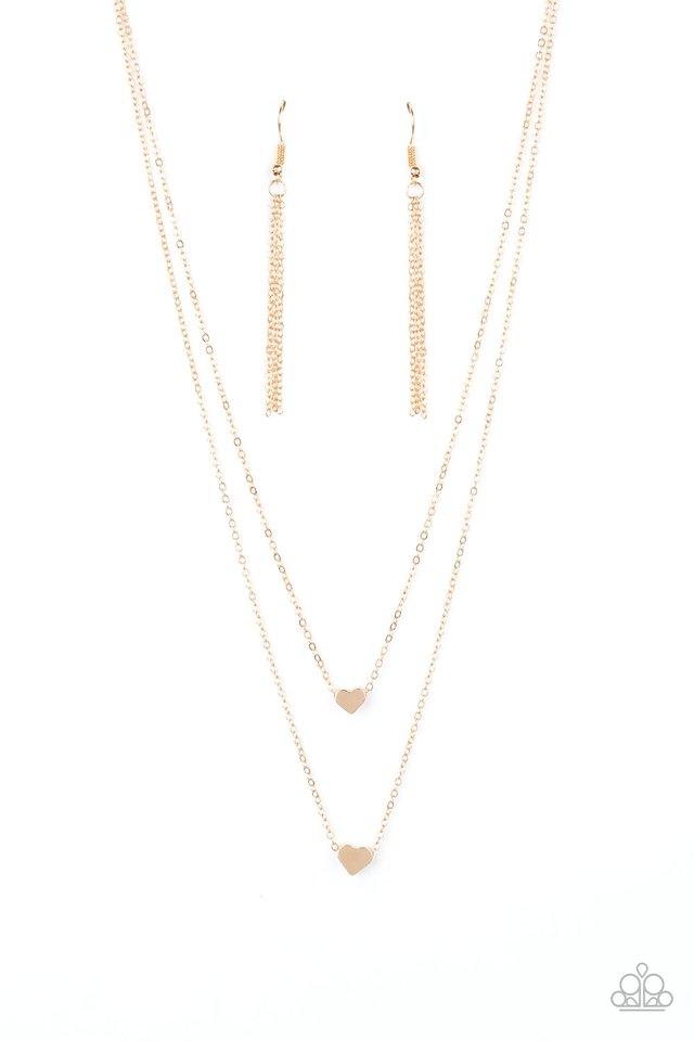 Paparazzi Necklace ~ Little Valentine - Gold
