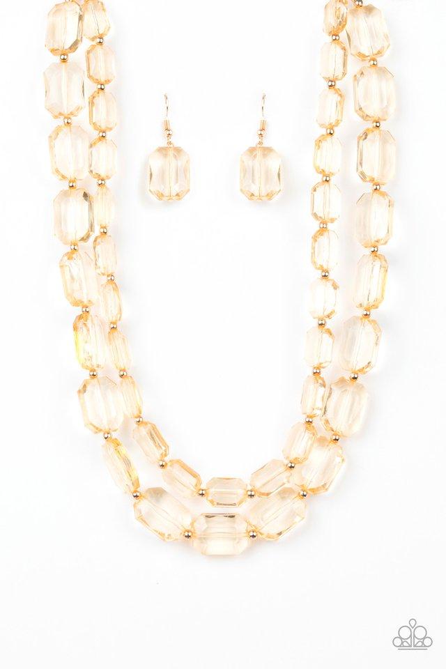 Paparazzi Necklace ~ Ice Bank - Gold