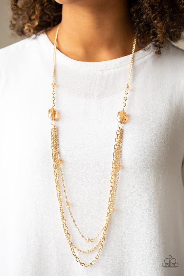 Dare To Dazzle - Gold - Paparazzi Necklace Image