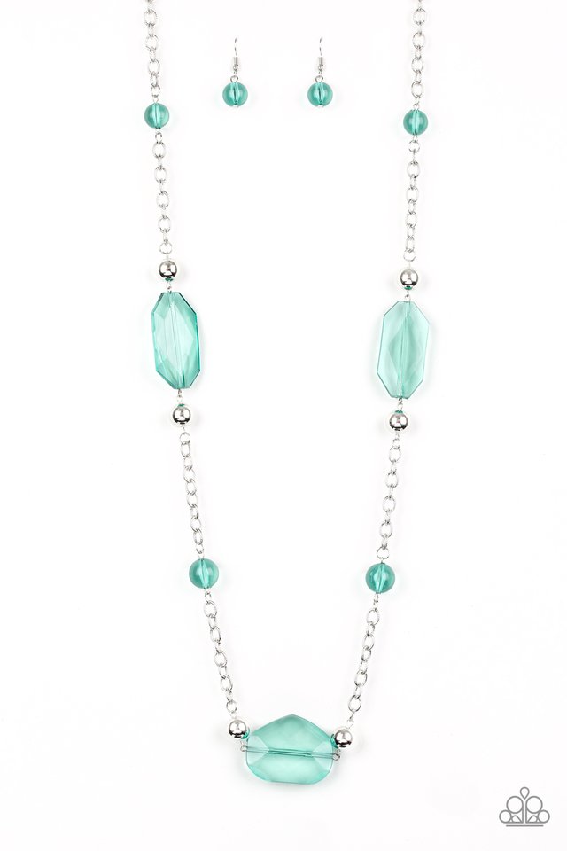 Crystal Charm - Green - Paparazzi Necklace Image