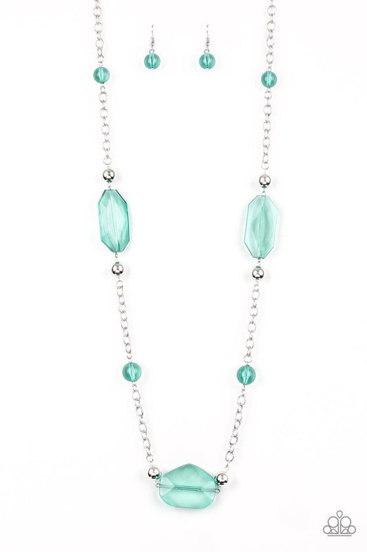 Crystal Charm - Green - Paparazzi Necklace Image