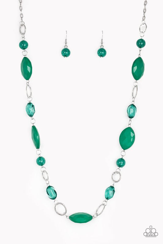 Shimmer Simmer - Green - Paparazzi Necklace Image