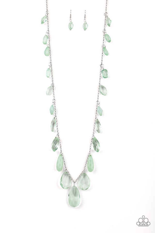 GLOW And Steady Wins The Race - Green - Paparazzi Necklace Image