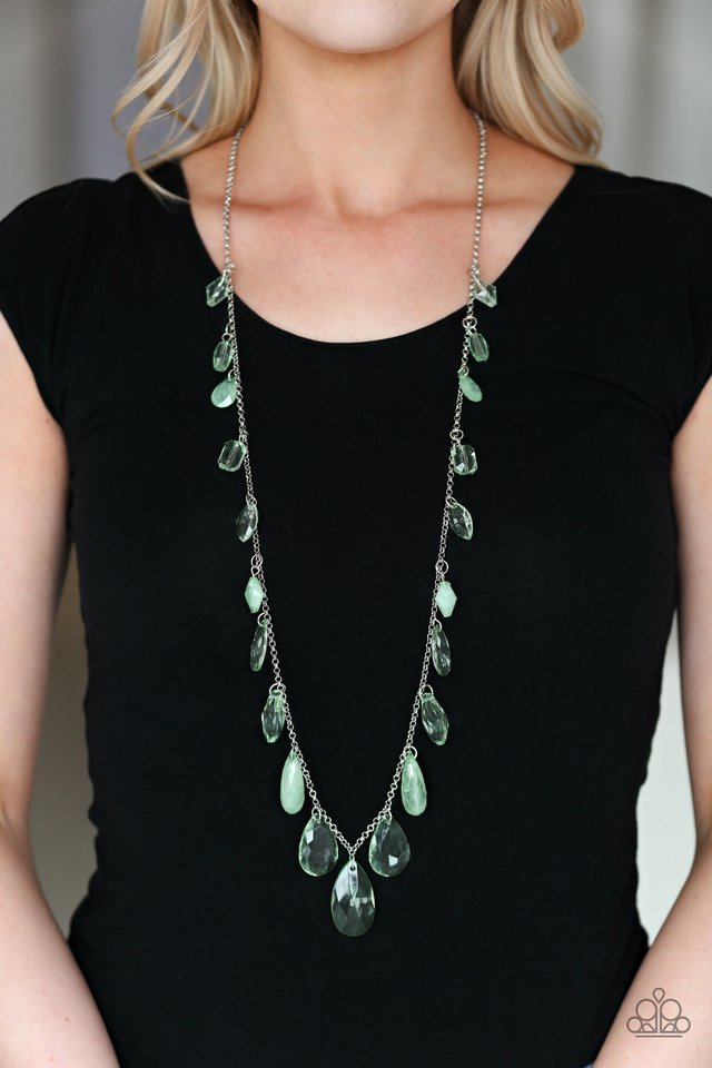 GLOW And Steady Wins The Race - Green - Paparazzi Necklace Image
