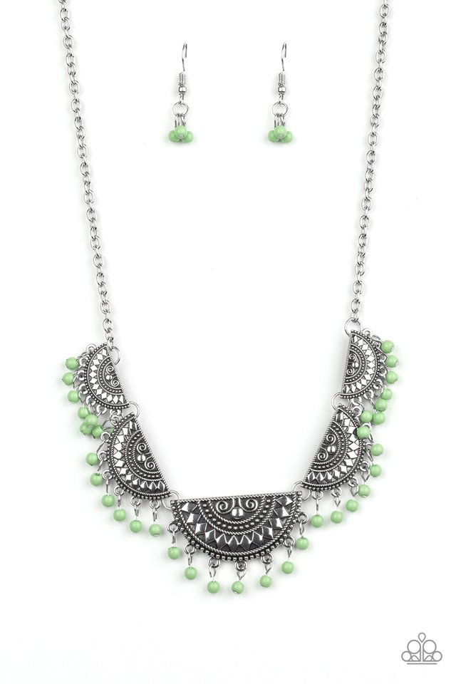Boho Baby - Green - Paparazzi Necklace Image