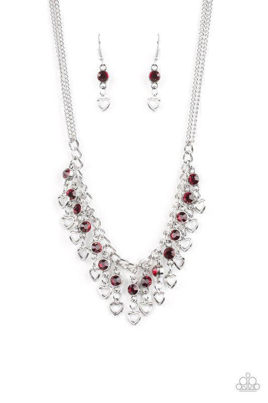 Paparazzi Necklace ~ Valentines Day Drama - Red