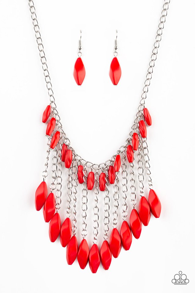 Venturous Vibes - Red - Paparazzi Necklace Image