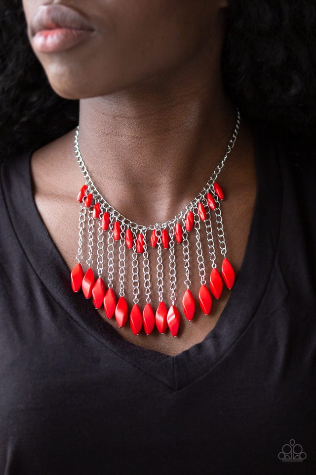 Venturous Vibes - Red - Paparazzi Necklace Image