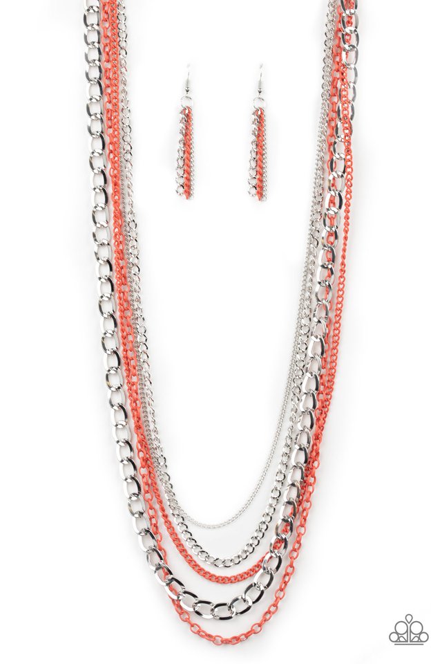 Industrial Vibrance - Orange - Paparazzi Necklace Image