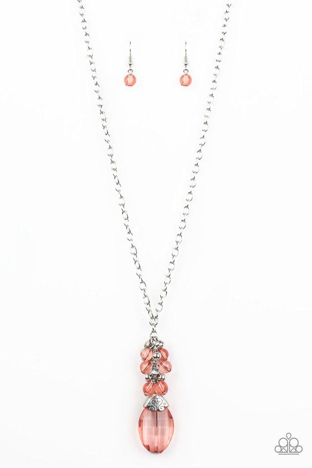 Paparazzi Necklace ~ Crystal Cascade - Orange