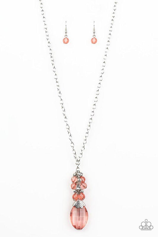Paparazzi Necklace ~ Crystal Cascade - Orange