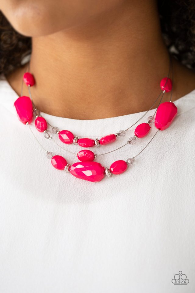 Radiant Reflections - Pink - Paparazzi Necklace Image