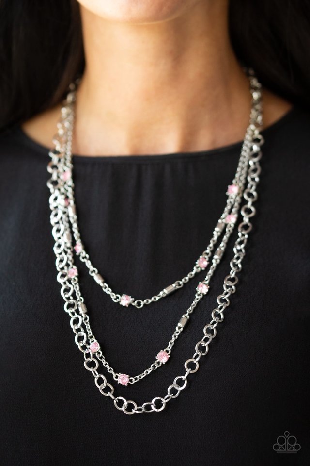 Metro Mixer - Pink - Paparazzi Necklace Image