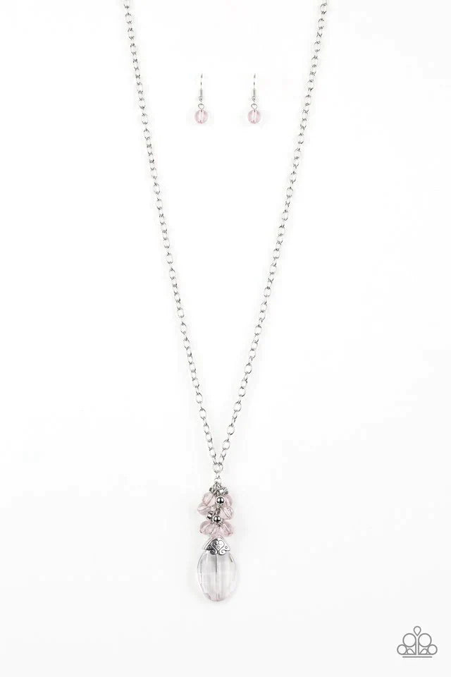 Paparazzi Necklace ~ Crystal Cascade - Pink