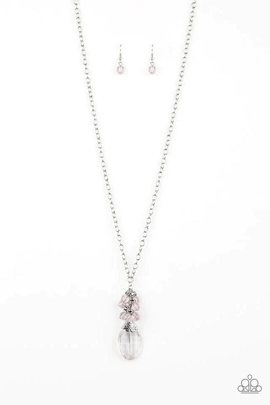 Paparazzi Necklace ~ Crystal Cascade - Pink