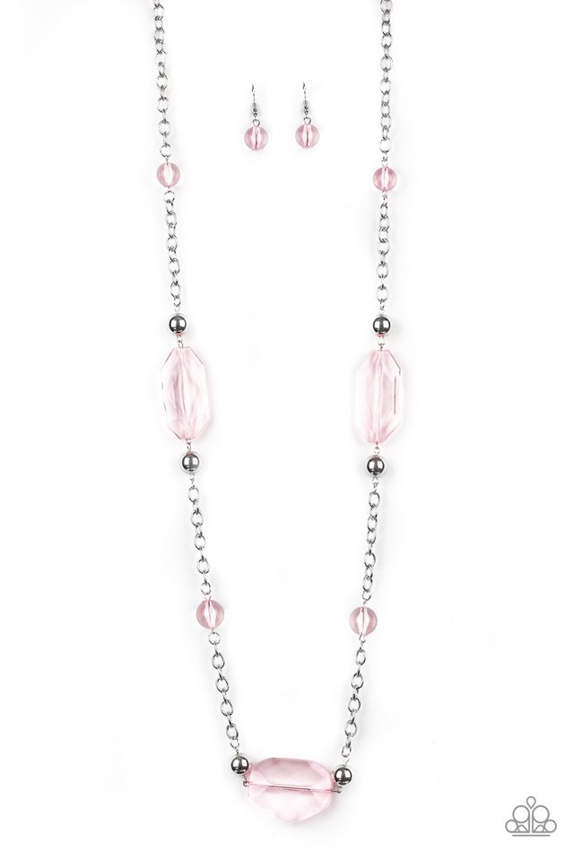 Crystal Charm - Pink - Paparazzi Necklace Image