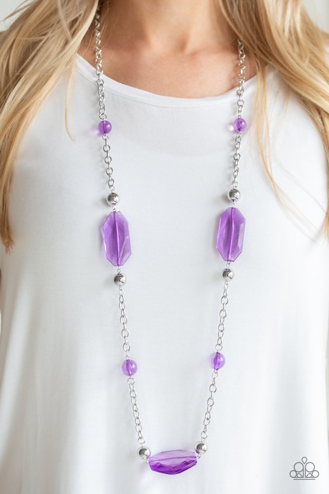 Crystal Charm - Purple - Paparazzi Necklace Image