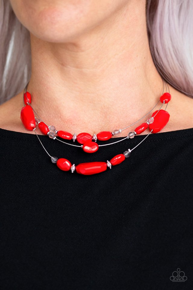 Radiant Reflections - Red - Paparazzi Necklace Image