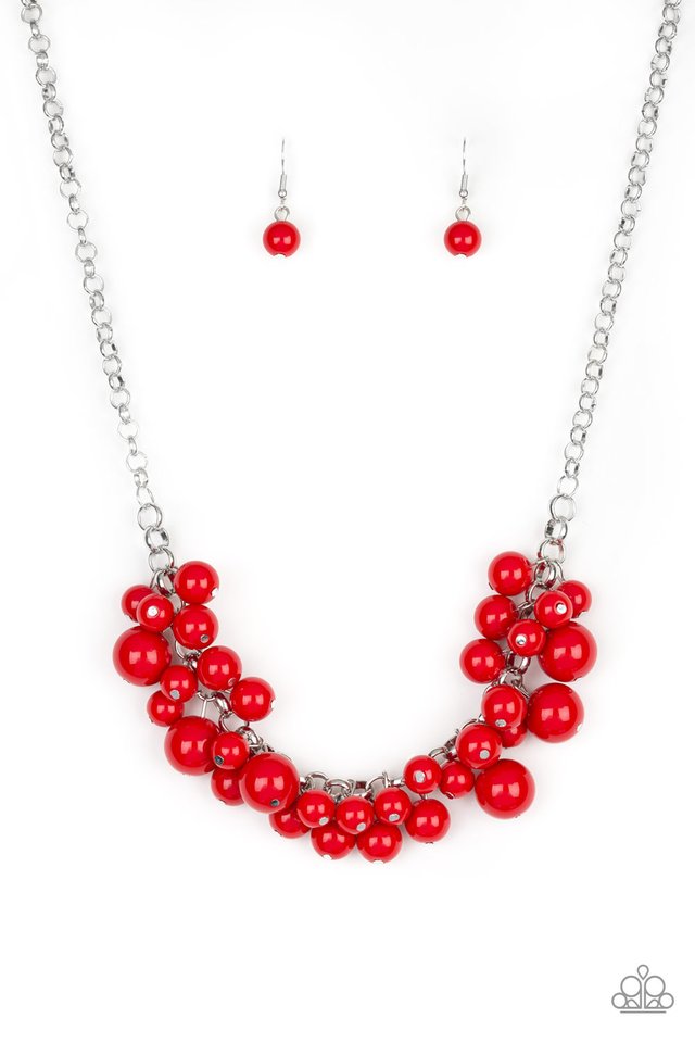 Walk This BROADWAY- Red - Paparazzi Necklace Image