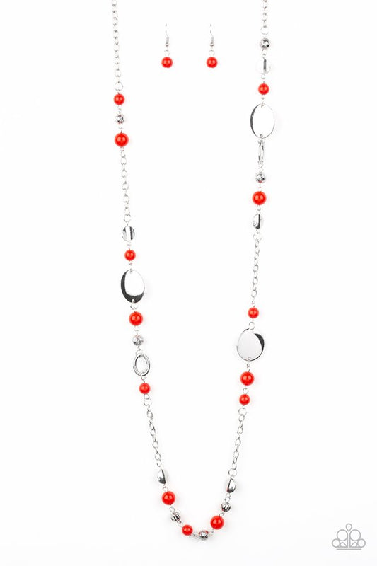 Serenely Springtime - Red - Paparazzi Necklace Image