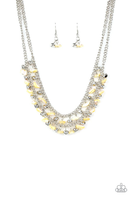 Pebble Pioneer - Yellow - Paparazzi Necklace Image