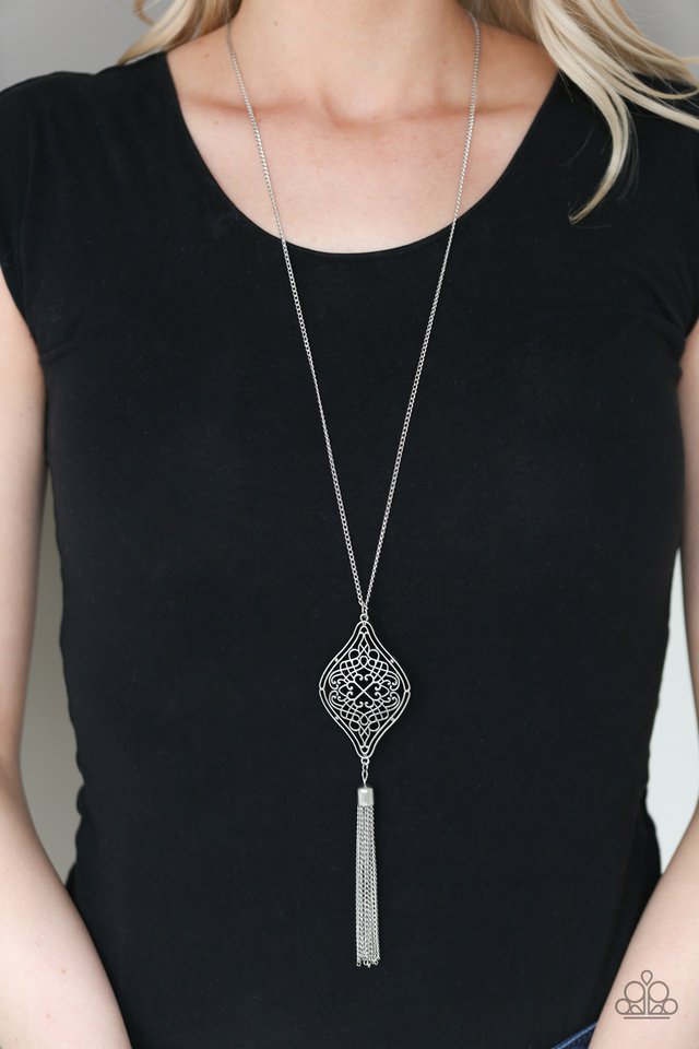 Totally Worth The TASSEL - Silver - Paparazzi Necklace Image