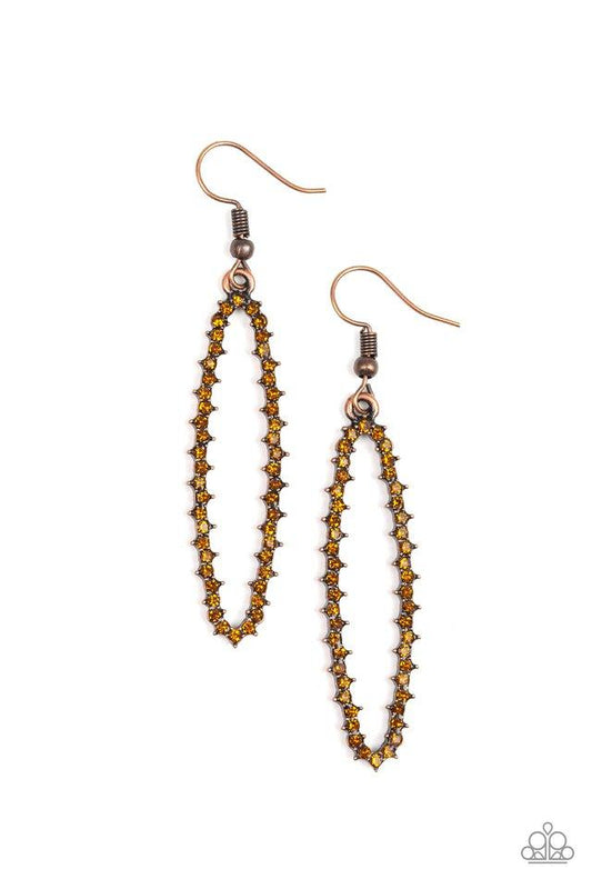 Paparazzi Earring ~ A Little GLOW-mance - Copper