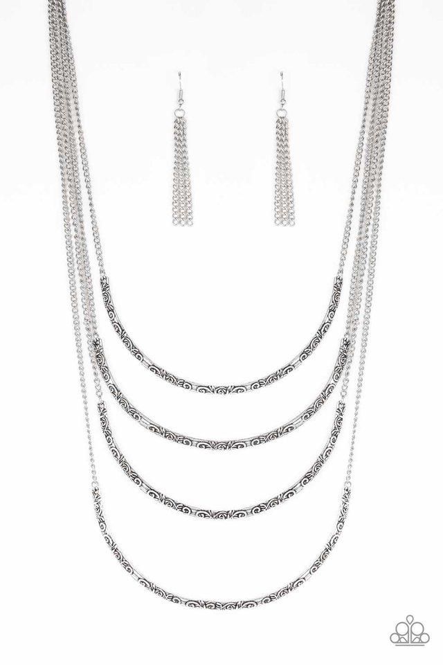 Paparazzi Necklace ~ It Will Be Over MOON - Silver