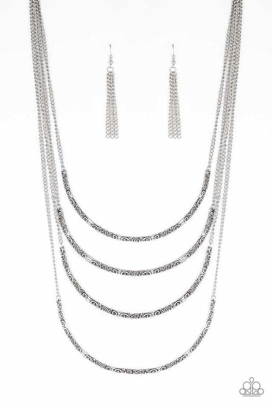Paparazzi Necklace ~ It Will Be Over MOON - Silver