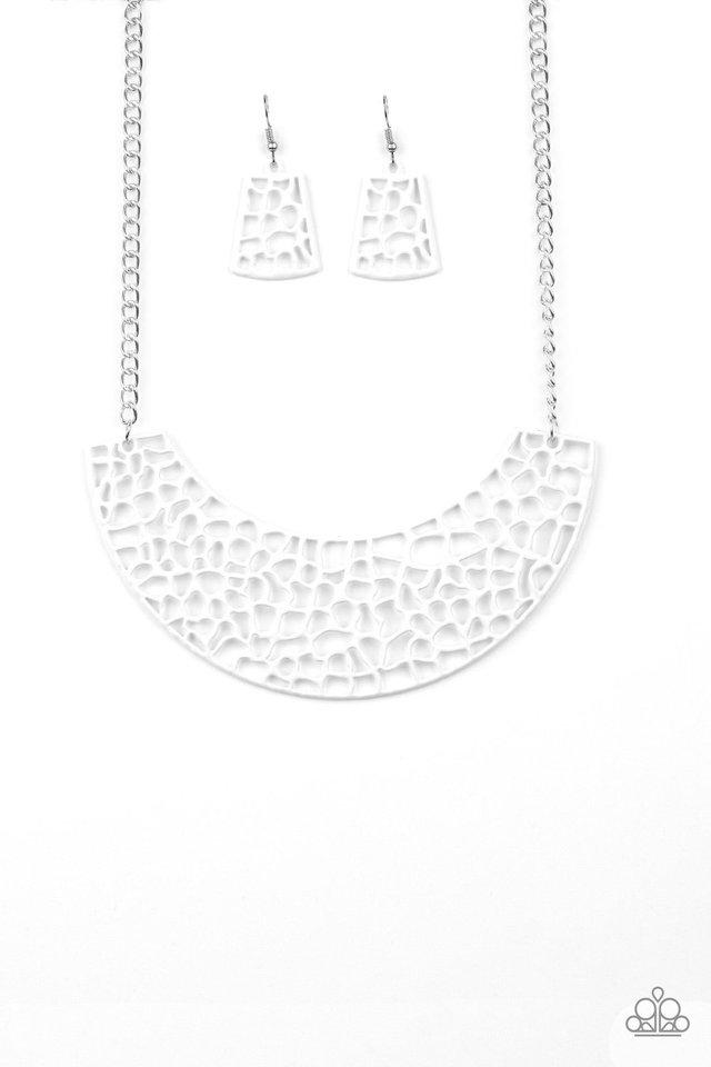 Paparazzi Necklace ~ Powerful Prowl - White
