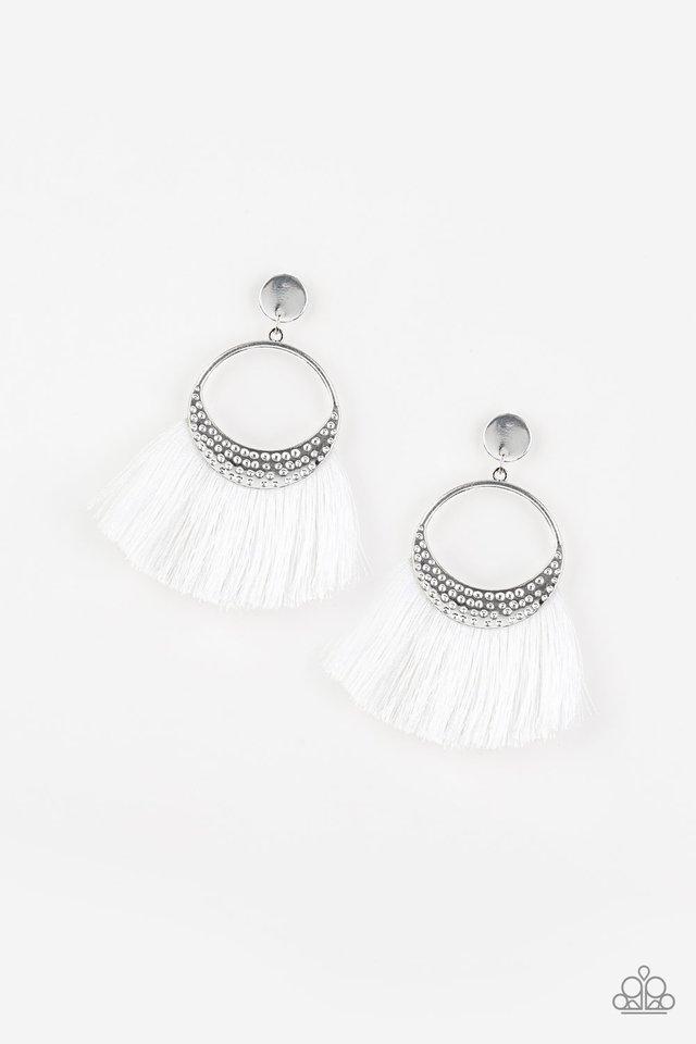 Paparazzi Earring ~ Spartan Spirit - White