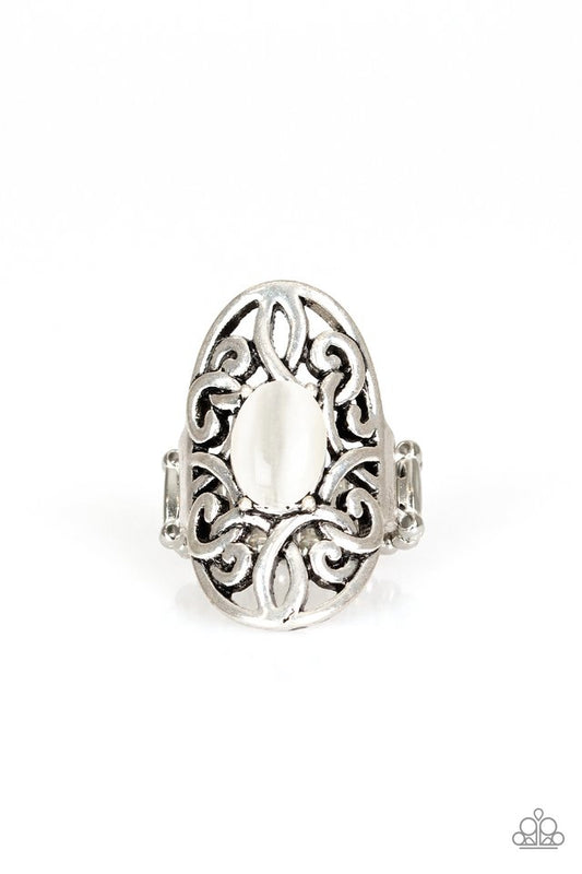 GLEAM Big - White - Paparazzi Ring Image