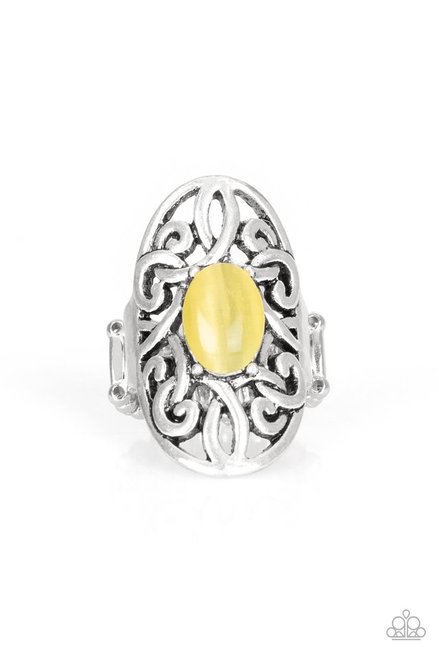 GLEAM Big - Yellow - Paparazzi Ring Image