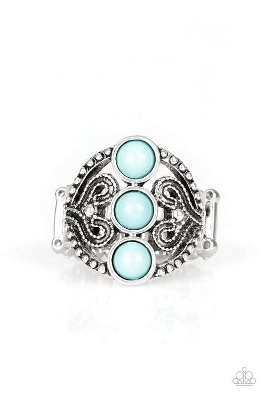 Triple Whammy - Blue - Paparazzi Ring Image