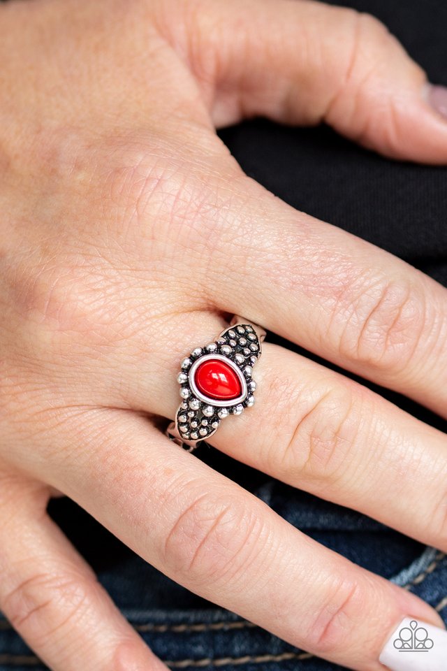 Pep Talk - Red - Paparazzi Ring Image