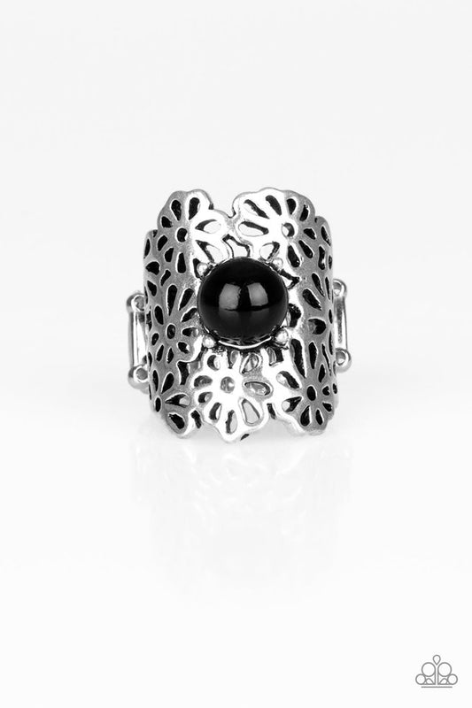 Flower Shower -  Black - Paparazzi Ring Image