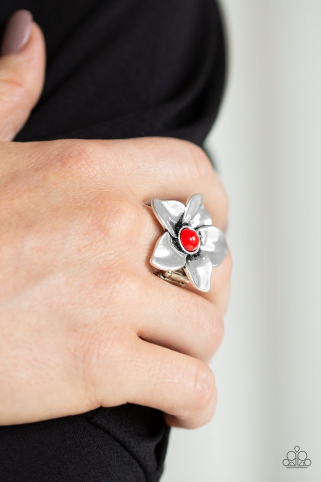 Ask For Flowers - Red - Paparazzi Ring Image