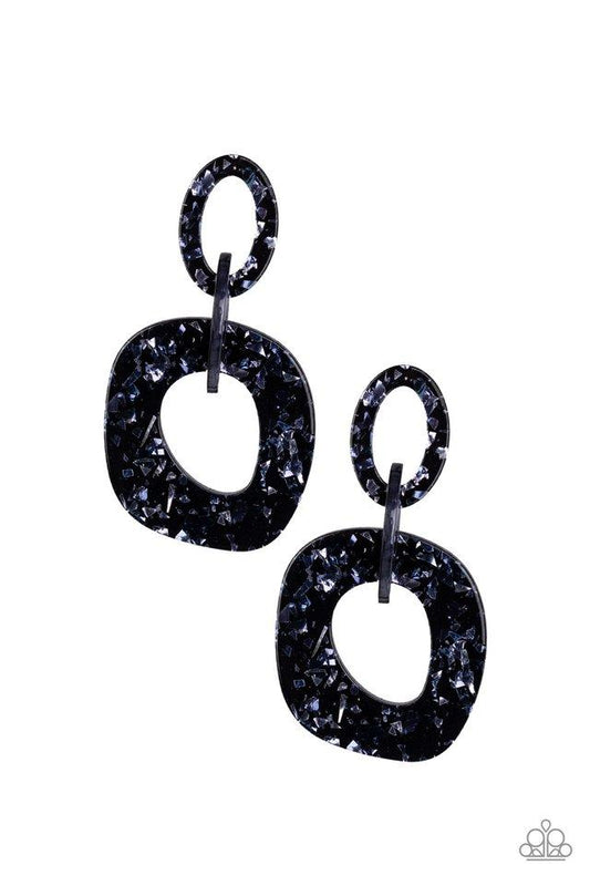 Paparazzi Earring ~ Confetti Congo - Blue