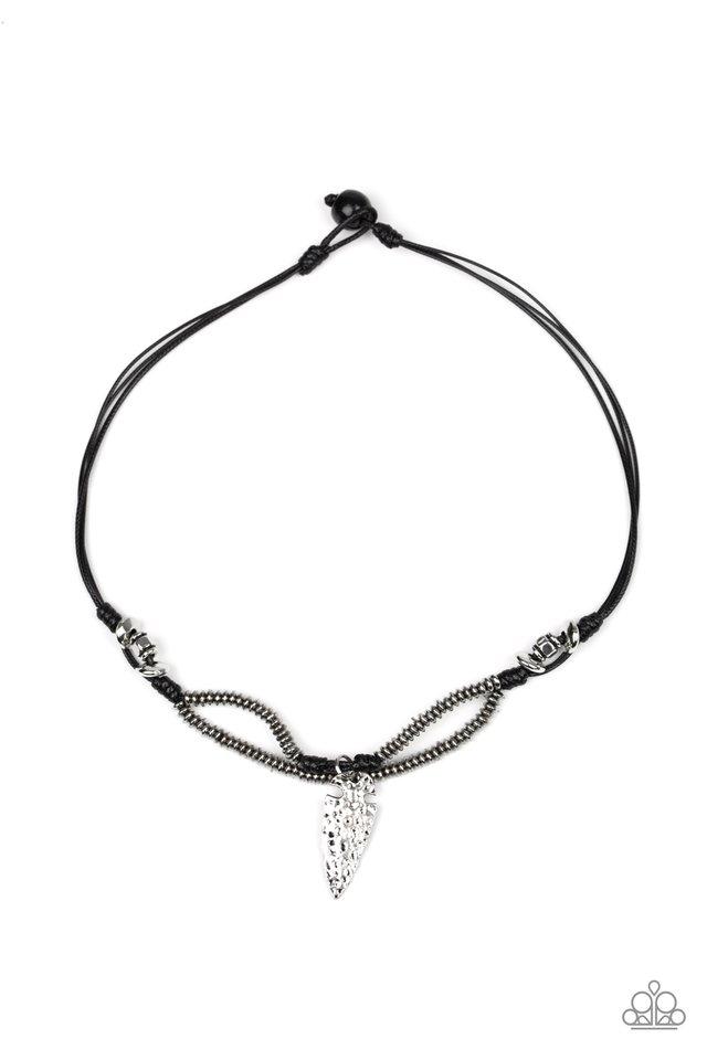 Paparazzi Necklace ~ Off With His ARROWHEAD - Black